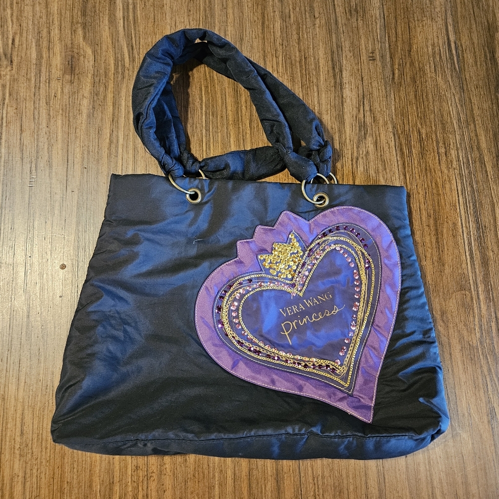 Vera Wang Princess Tote bag hand purse Large sequin heart sparkle Beauty